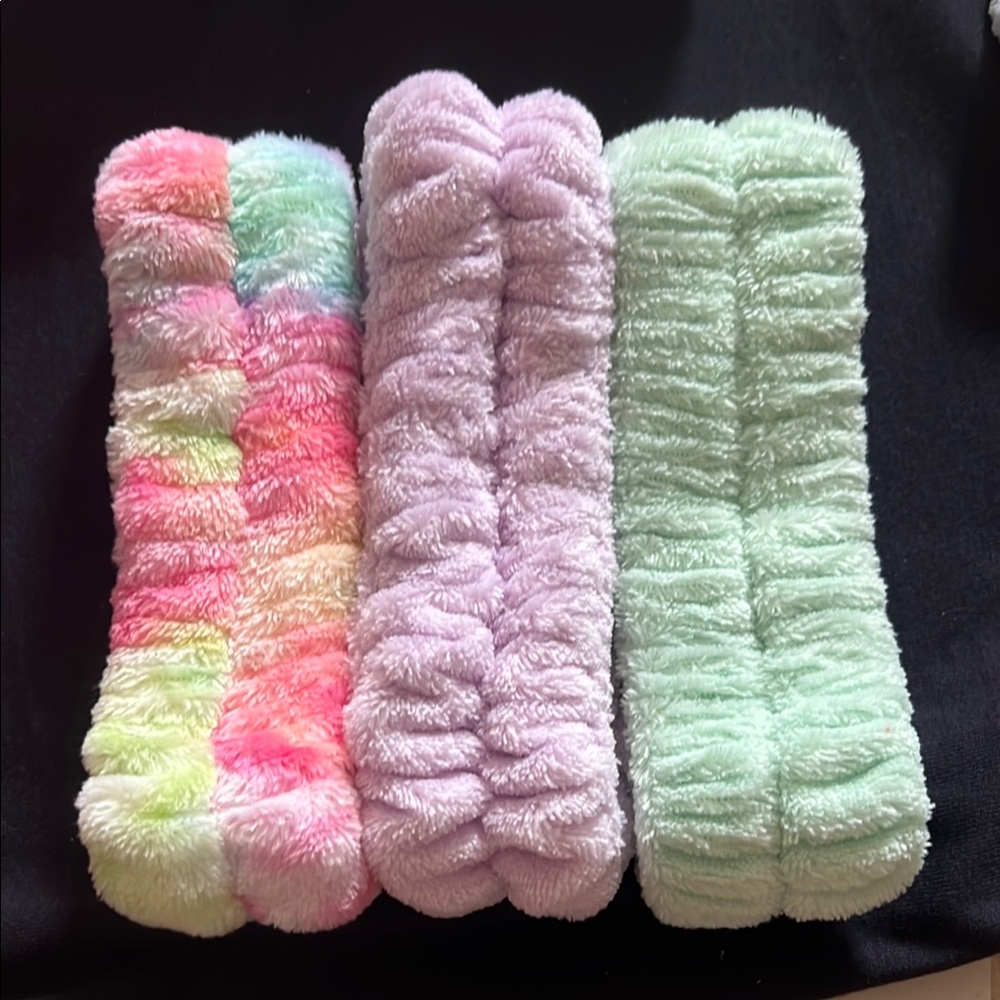 Colorful Plush Headbands Set